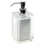Gedy RA81-73 Square Silver Finish Countertop Soap Dispenser